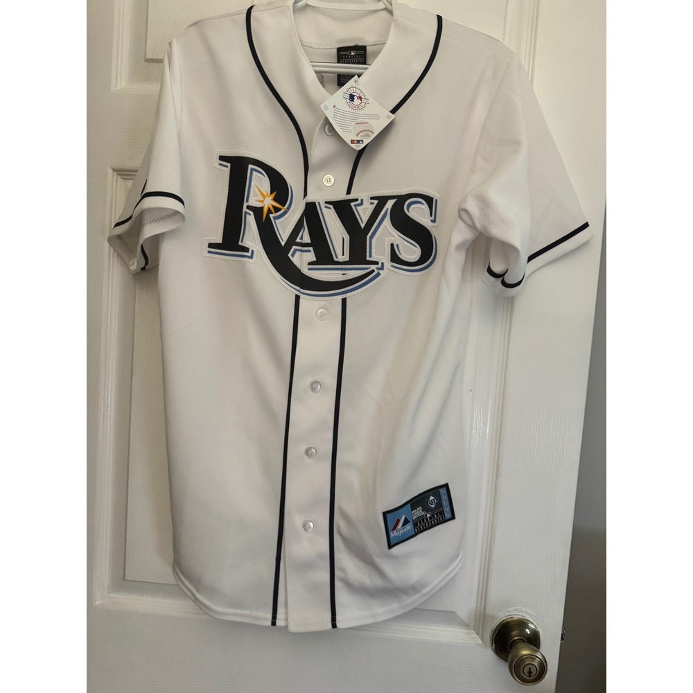 Majestic Tampa Bay Rays Evan Longoria 3 Baseball Jersey White Mens Small NWT